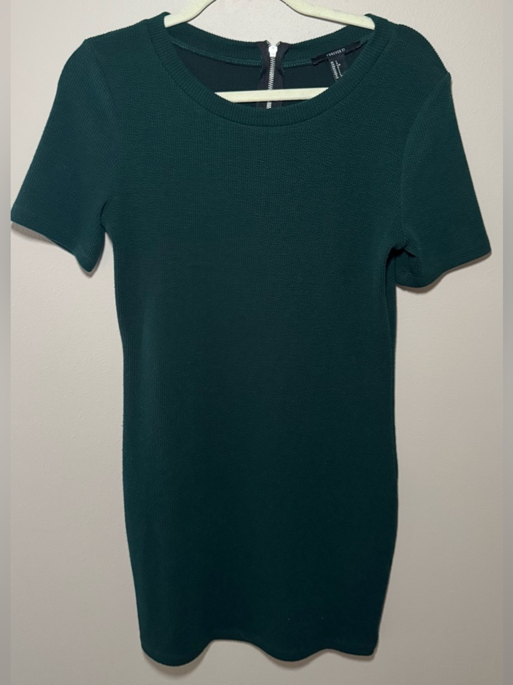 Forever 21 Short Sleeve Knit dress - Dark Green